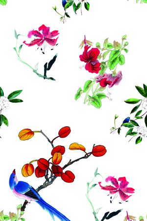 手绘印花花型图片