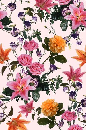 真实花卉印花花型图片