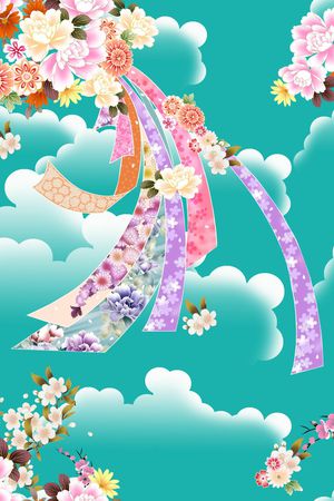 工笔花卉印花花型图片