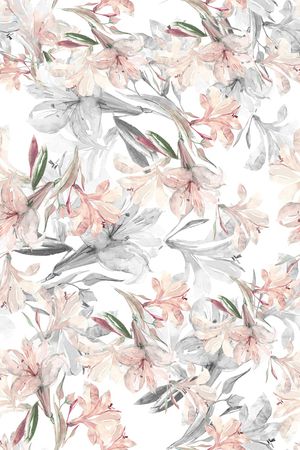 手绘花卉面料印花花型图片