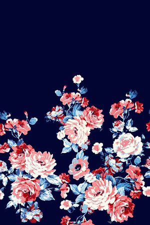 玫瑰印花花型图片