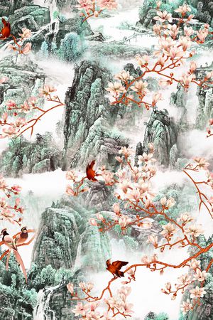 中国风印花花型图片