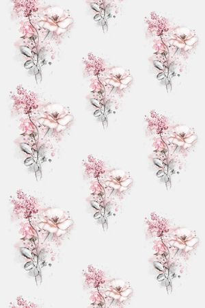 清新手绘花印花花型图片