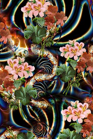 牡丹印花花型图片