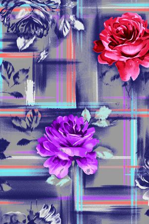 苏格兰格印花花型图片