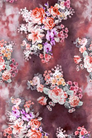 数码花印花花型图片