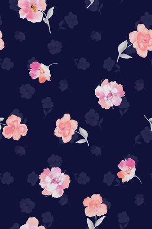 玫瑰印花花型图片