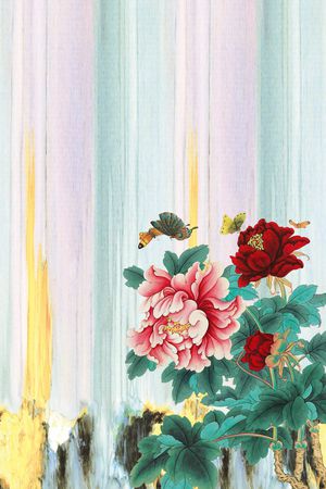 牡丹印花花型图片