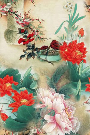 桃花印花花型图片