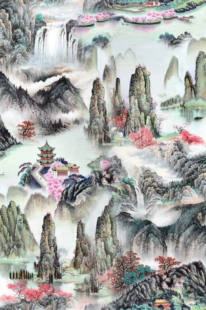 中国风印花花型图片