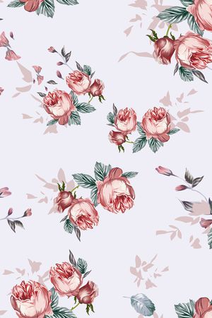 玫瑰印花花型图片