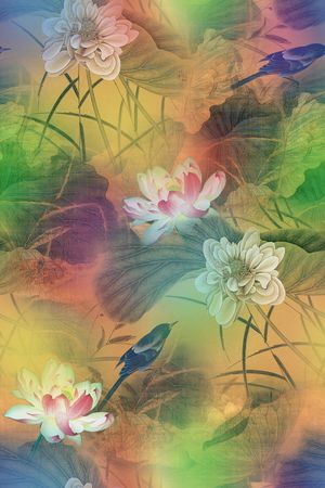中国风印花花型图片