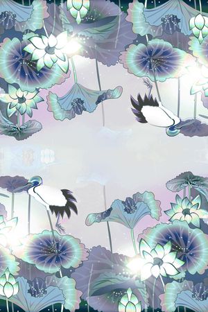 仙鹤印花花型图片