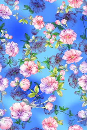 樱花印花花型图片