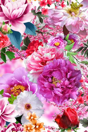 牡丹印花花型图片