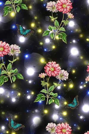 兰花印花花型图片