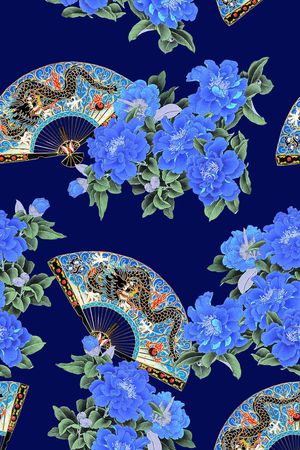 中国风印花花型图片