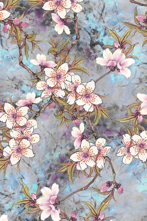 桃花印花花型图片