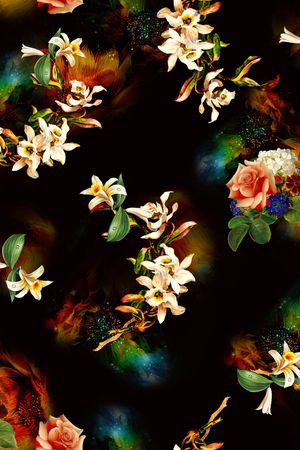 百合印花花型图片