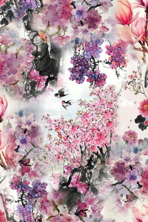 中国风印花花型图片