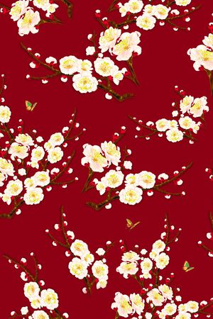 桃花印花花型图片