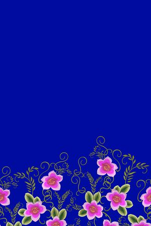 绣花花卉印花花型图片