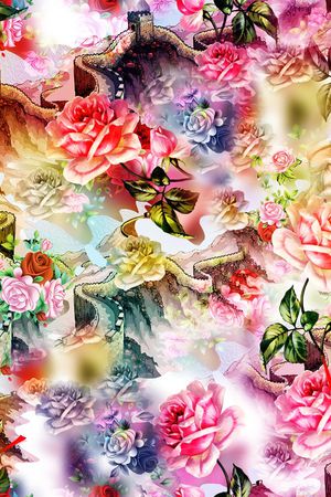 艺术彩色印花花型图片