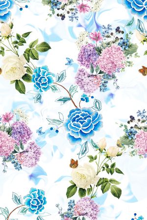 国画花卉印花花型图片
