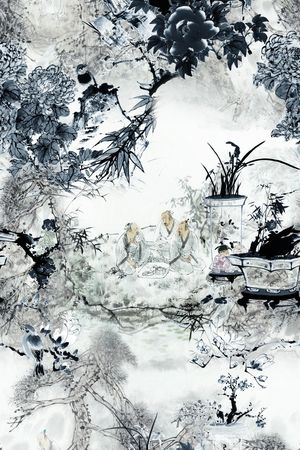 国画印花花型图片