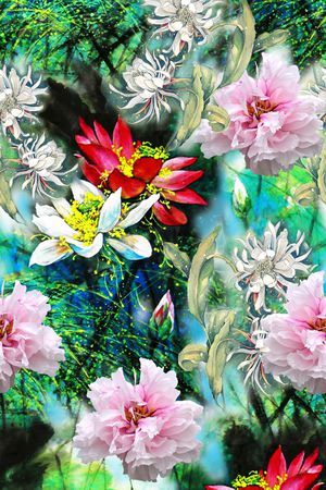洋阳---花卉印花花型图片