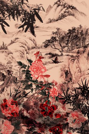 牡丹印花花型图片