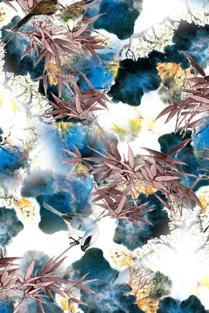 水墨印花花型图片