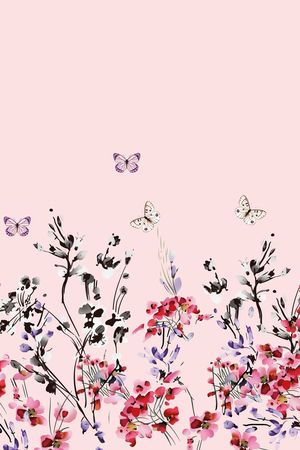桃花印花花型图片