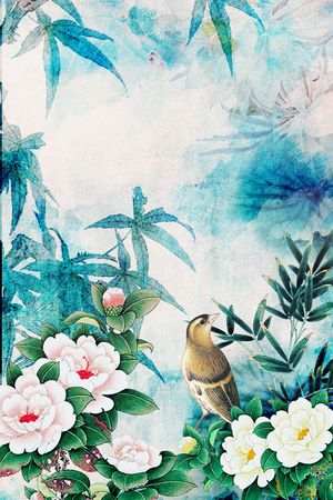 中国风、旗袍印花花型图片