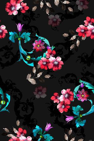 创意服装面料印花花型图片