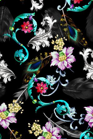 创意服装面料印花花型图片