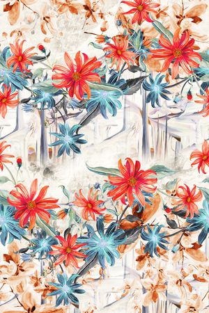 水彩印花花型图片