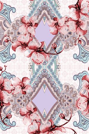 水彩印花花型图片