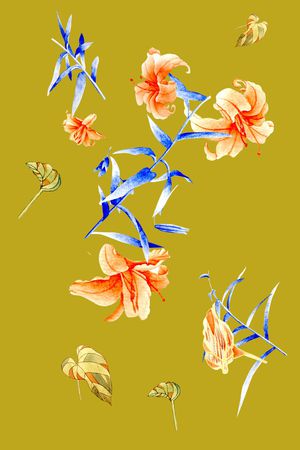 百合印花花型图片