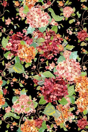 hydrangea印花花型图片