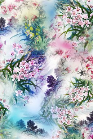 山水印花花型图片