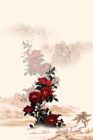 牡丹印花花型图片