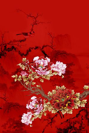 牡丹印花花型图片
