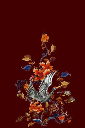 旗袍印花花型图片