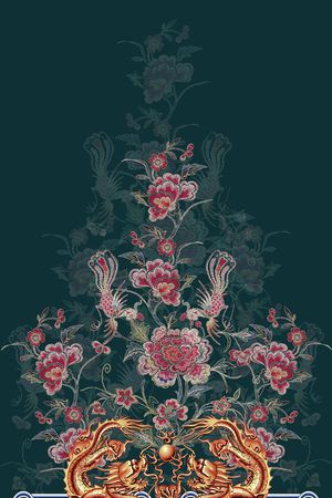 中国风印花花型图片