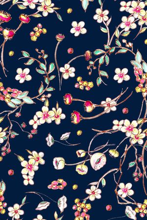 小碎花印花花型图片