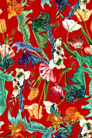 热带风印花花型图片
