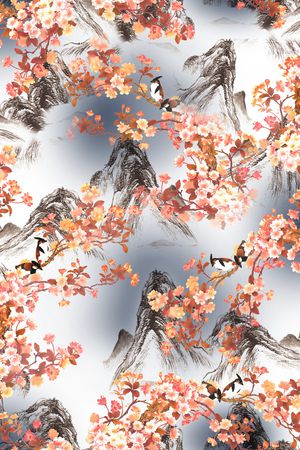水墨印花花型图片