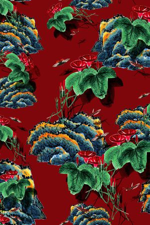 中国风印花花型图片