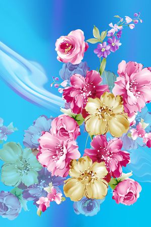 花朵印花花型图片